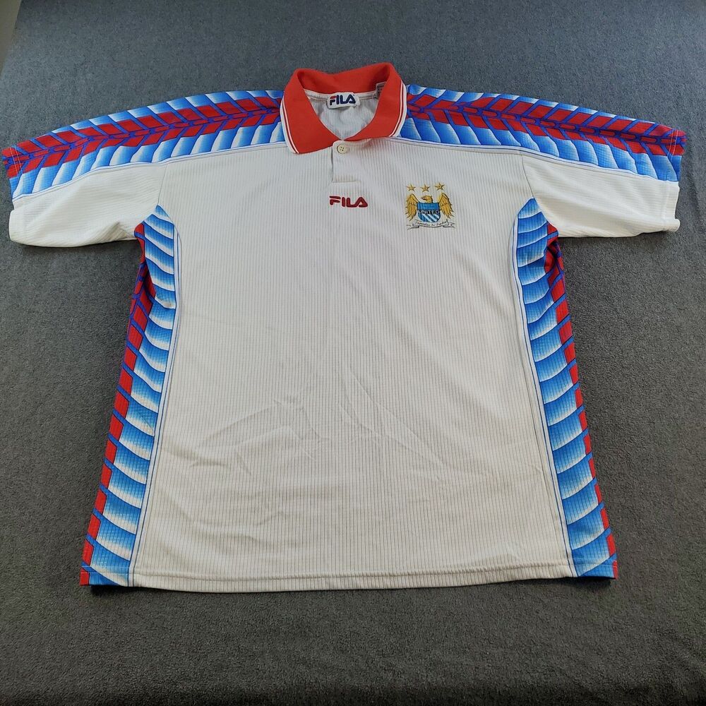 vintage 90s Fila Manchester United crest polo shirt  Men's Size Large #2